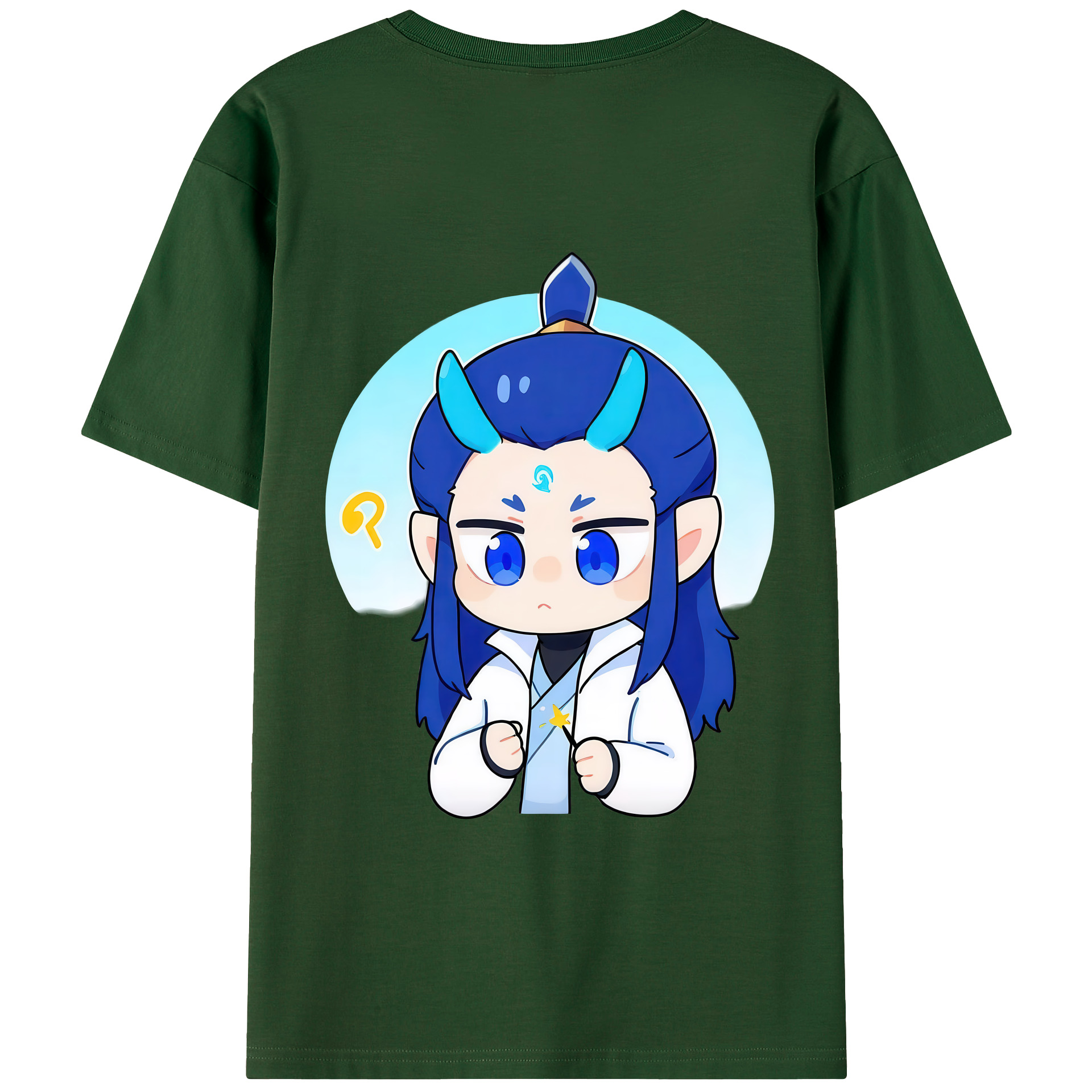 （画像用） Ne Zha 2 ナタ 魔童の大暴れ 綿100％半袖Tシャツ（背面プリント）